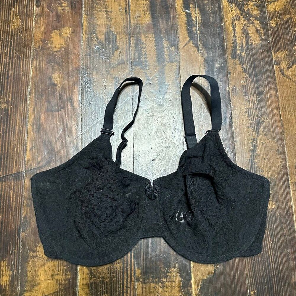 Wacoal black lacy vintage retro chic 36DDD sexy unlined bra